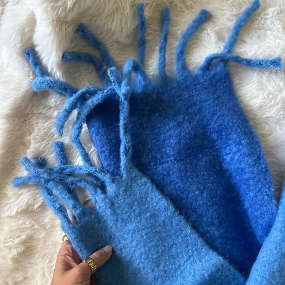 Unbranded Women's Blue Scarf-wraps